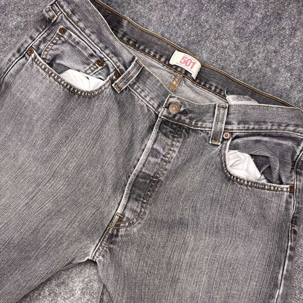 Levi's 501 Original Fit Gray Button Fly Jeans Men's 36x32 Made in Mexico